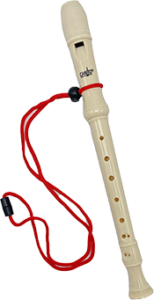 Ivory recorder with red strap